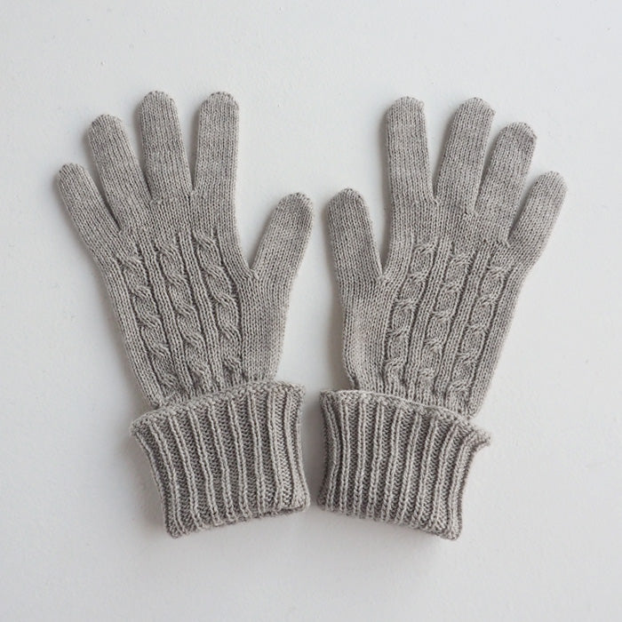 organic cotton gardening gloves ORGANIC GARDEN Yak wool x Supima cotton long gloves, moccasin grey, wo — クラフトカフェ