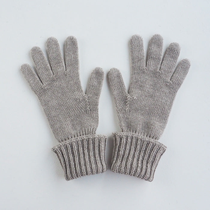 ORGANIC GARDEN Yak Wool x Supima Cotton Long Gloves Moku Gray Ladies [8-8882]