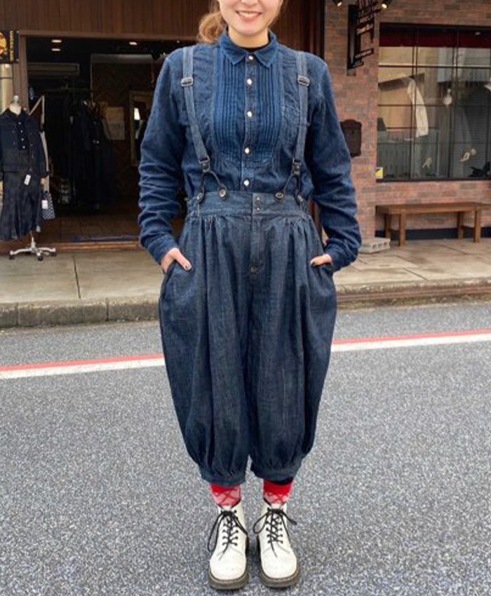 graphzero Clown Pants Indigo Selvage Ladies Free Size [La-PEPT-0502]