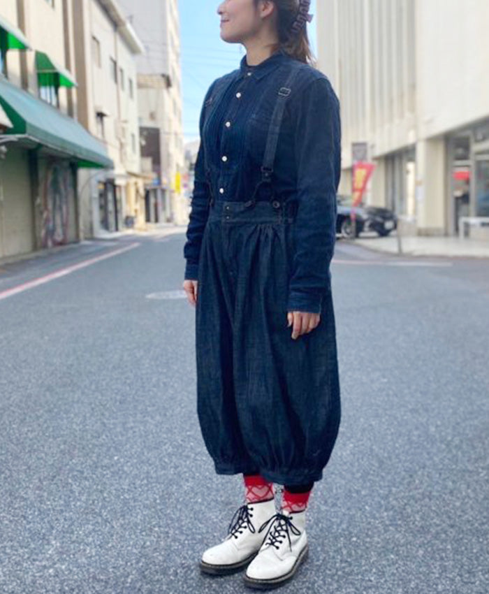 graphzero Clown Pants Indigo Selvage Ladies Free Size [La-PEPT-0502]