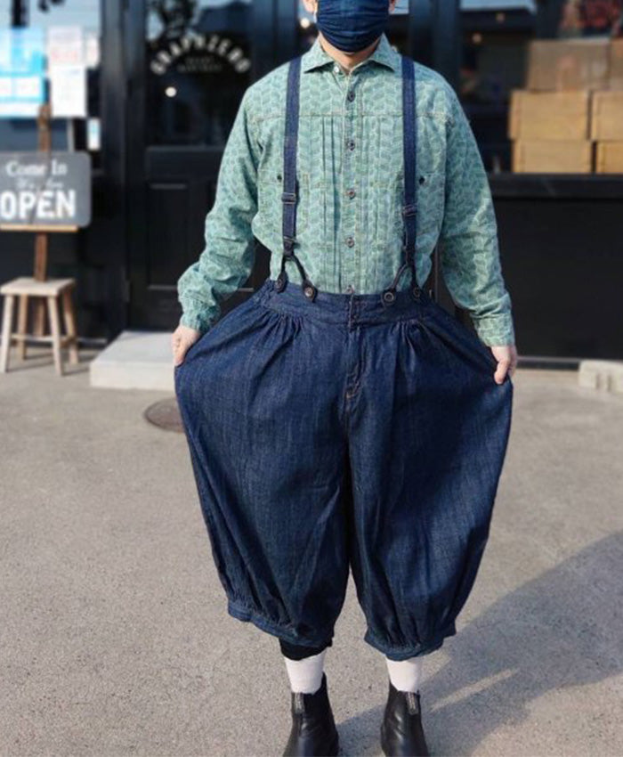 graphzero Clown Pants Indigo Selvage Ladies Free Size [La-PEPT-0502]