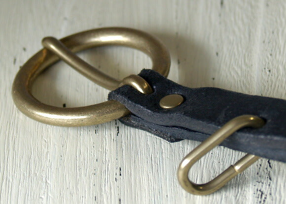 ANNAK Narrow Ring Washed Leather Belt Black Ladies [AK10TA-C0011S-BLK] 