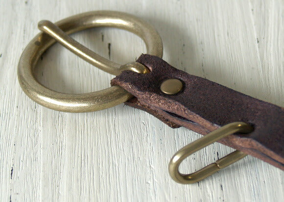 ANNAK Narrow Ring Washed Leather Belt Dark Brown Ladies [AK10TA-C0011S-DBR] 