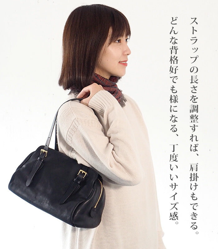 ANNAK Boston bag S size Tochigi leather Washed leather Black [AK14TA-A0002-BLK] 