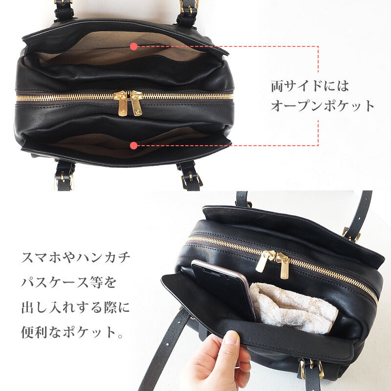 ANNAK Boston bag S size Tochigi leather Washed leather Black [AK14TA-A0002-BLK] 