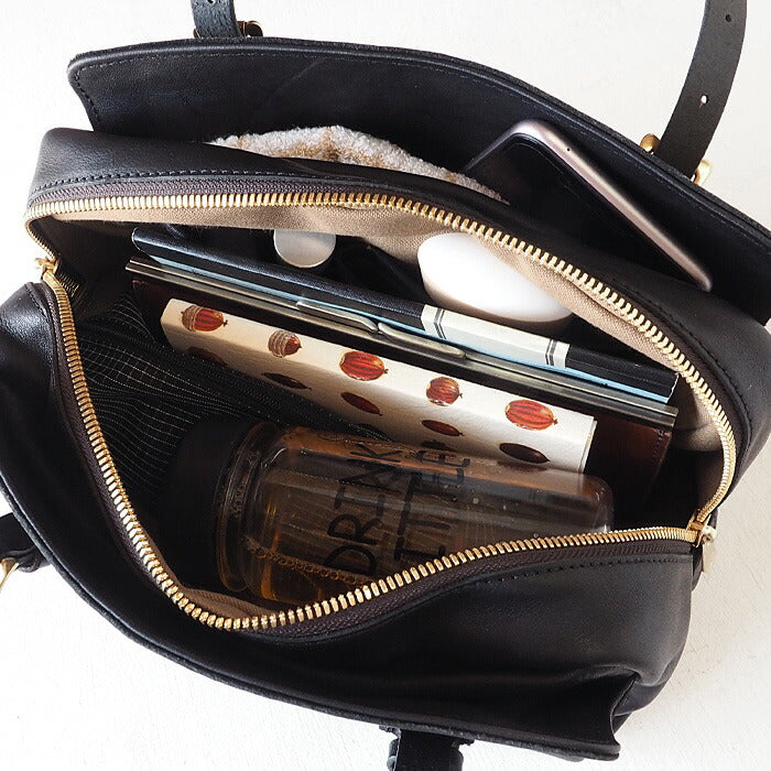 ANNAK Boston bag S size Tochigi leather Washed leather Black [AK14TA-A0002-BLK] 