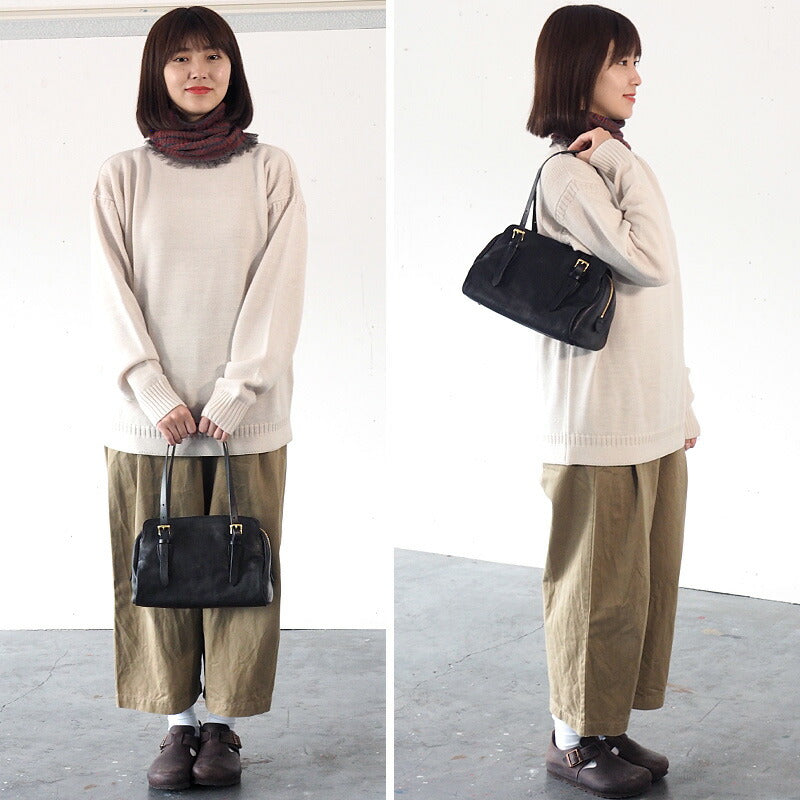 ANNAK Boston bag S size Tochigi leather Washed leather Black [AK14TA-A0002-BLK] 