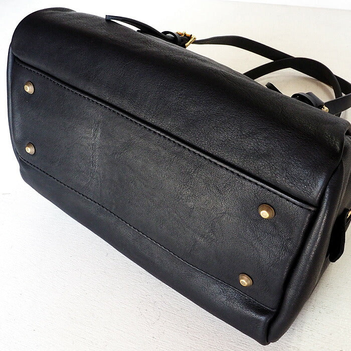 ANNAK Boston bag S size Tochigi leather Washed leather Black [AK14TA-A0002-BLK] 