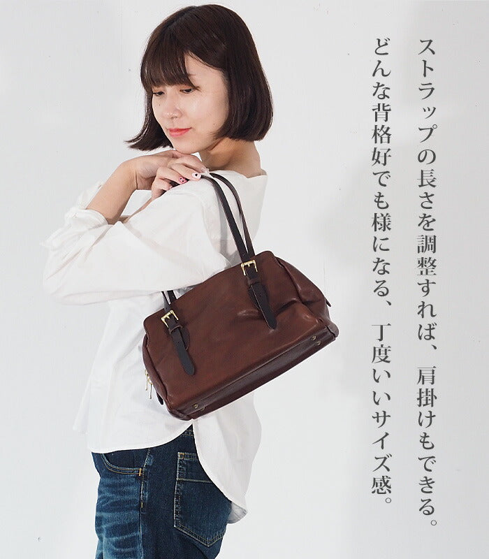 ANNAK Boston bag S size Tochigi leather Washed leather Dark brown [AK14TA-A0002-DBR] 