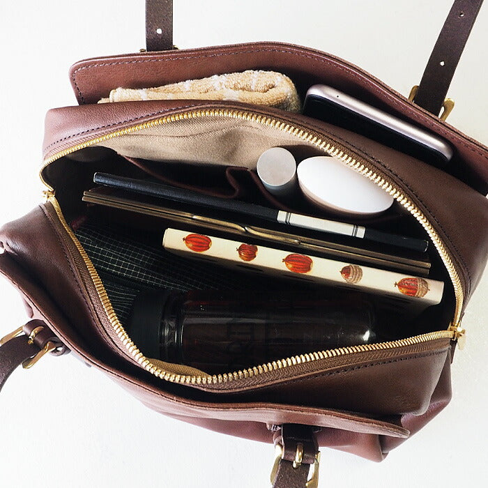 ANNAK Boston bag S size Tochigi leather Washed leather Dark brown [AK14TA-A0002-DBR] 