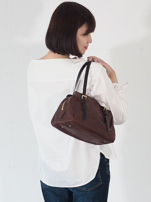 ANNAK Boston bag S size Tochigi leather Washed leather Dark brown [AK14TA-A0002-DBR] 
