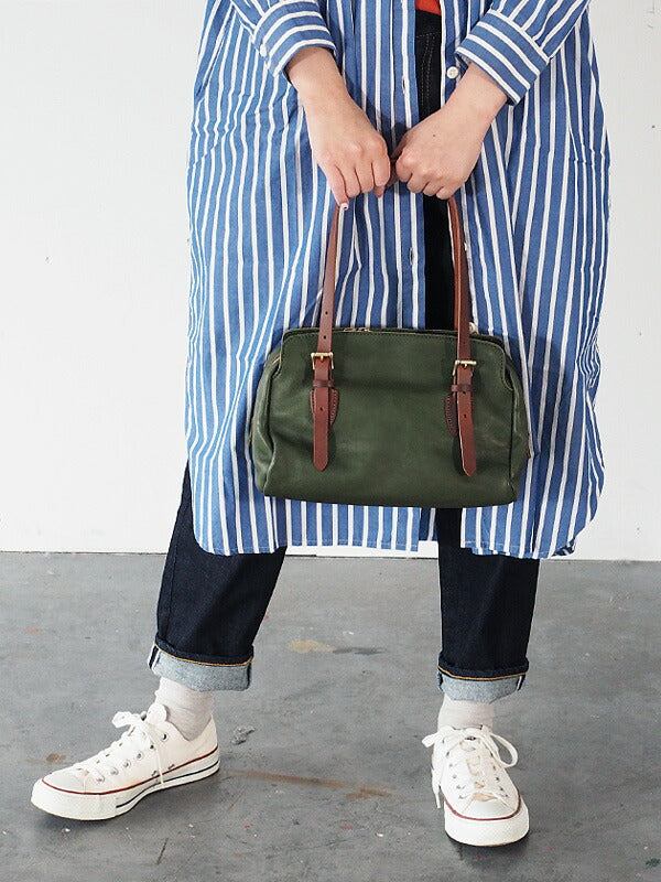 ANNAK Boston bag S size Tochigi leather Washed leather Green [AK14TA-A0002-GRN] 