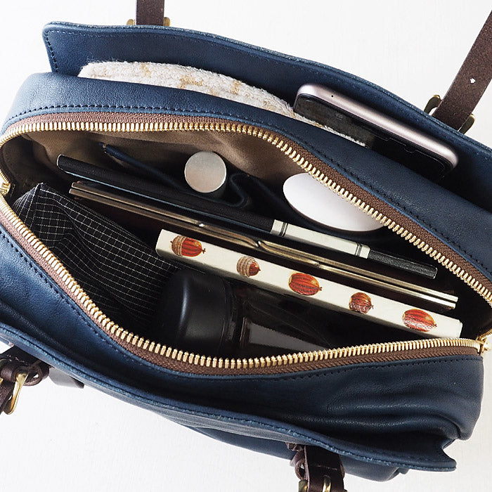 ANNAK Boston bag S size Tochigi leather Washed leather Navy [AK14TA-A0002-NVY] 