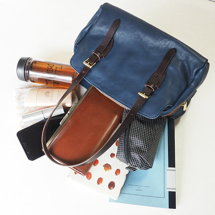 ANNAK Boston bag S size Tochigi leather Washed leather Navy [AK14TA-A0002-NVY] 