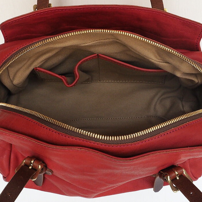 ANNAK Boston bag S size Tochigi leather Washed leather Red [AK14TA-A0002-RED] 