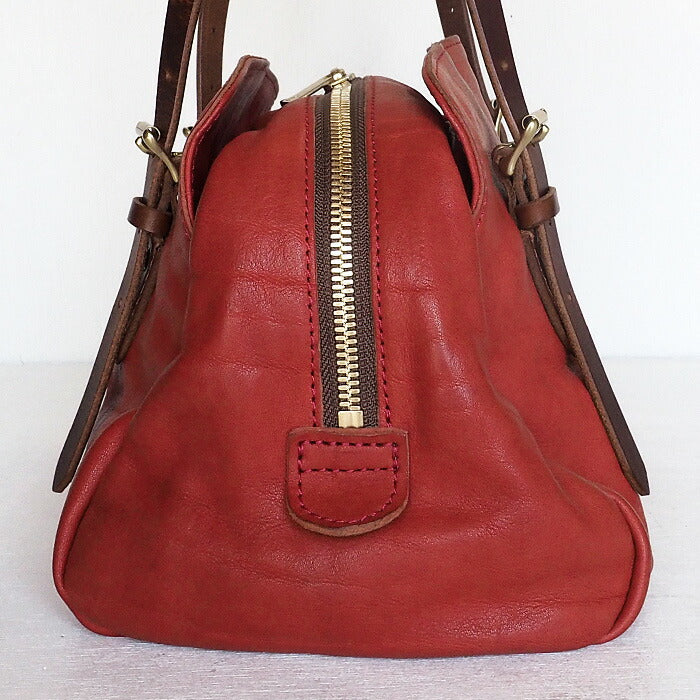 ANNAK Boston bag S size Tochigi leather Washed leather Red [AK14TA-A0002-RED] 