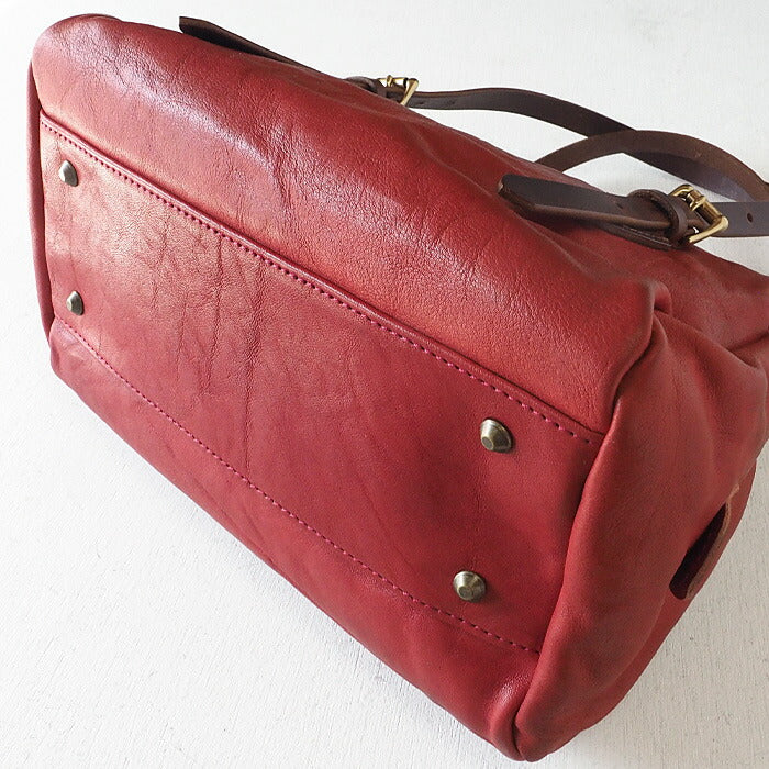 ANNAK Boston bag S size Tochigi leather Washed leather Red [AK14TA-A0002-RED] 