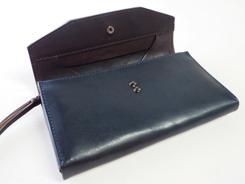 ANNAK（アナック） 栃木レザー ギャルソンロングウォレット ネイビー [AK14TA-B0039-NVY]