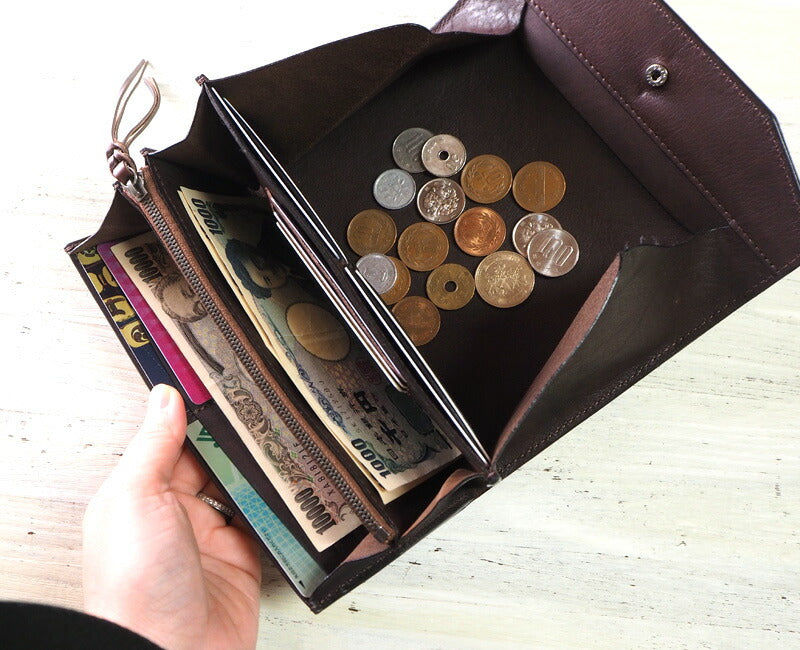 ANNAK（アナック） 栃木レザー ギャルソンロングウォレット ネイビー [AK14TA-B0039-NVY]