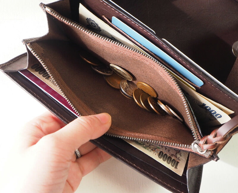 ANNAK（アナック） 栃木レザー ギャルソンロングウォレット ネイビー [AK14TA-B0039-NVY]