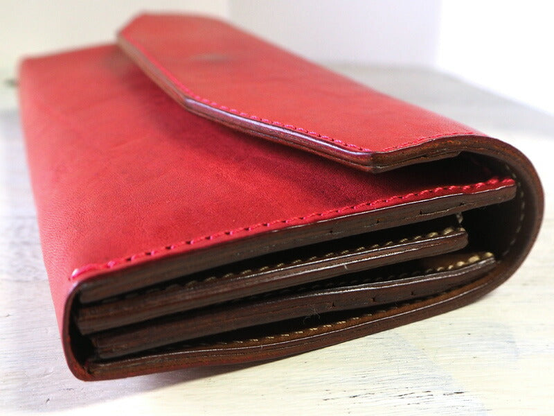 ANNAK（アナック） 栃木レザー ギャルソンロングウォレット レッド [AK14TA-B0039-RED]