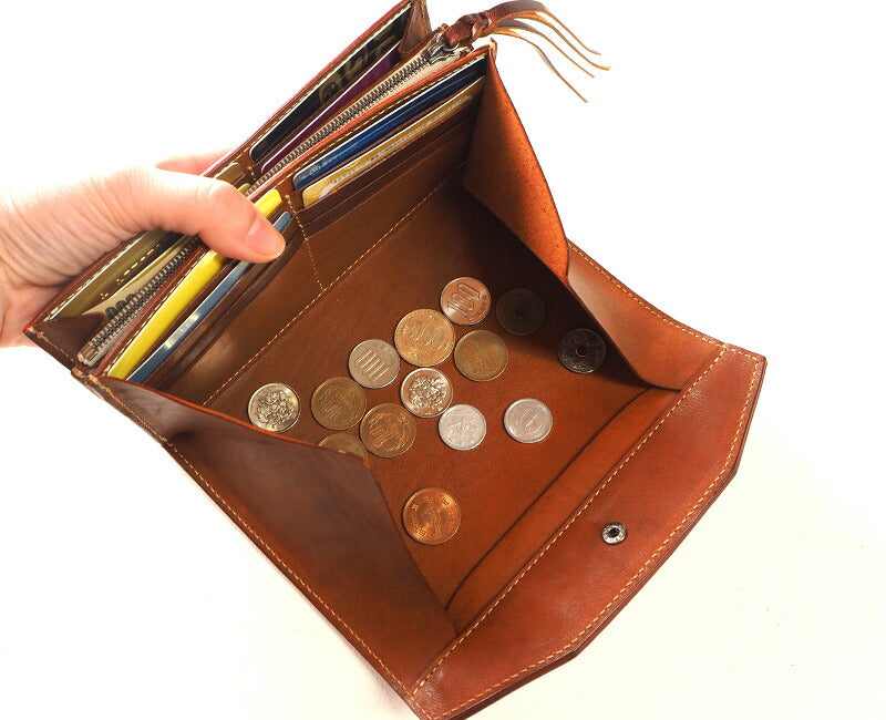 ANNAK（アナック） 栃木レザー ギャルソンロングウォレット レッド [AK14TA-B0039-RED]