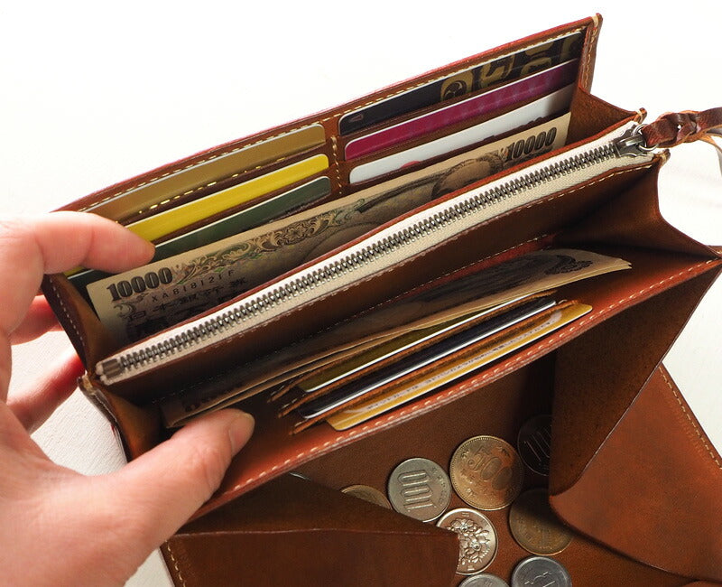 ANNAK（アナック） 栃木レザー ギャルソンロングウォレット レッド [AK14TA-B0039-RED]