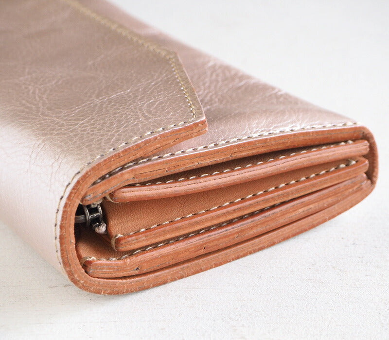 ANNAK Garson Long Wallet Tanned Leather Pink Silver [AK14TA-B0039-SLV]