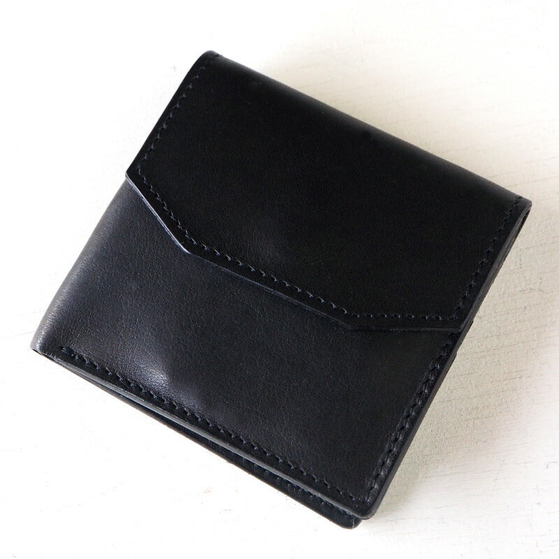 ANNAK Tochigi Leather Compact Bifold Garson Wallet All Leather Black [AK16TA-B0054-BLK] 