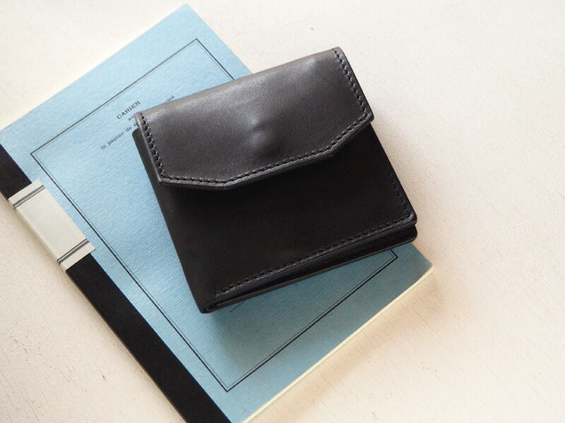 ANNAK Tochigi Leather Compact Bifold Garson Wallet All Leather Black [AK16TA-B0054-BLK] 