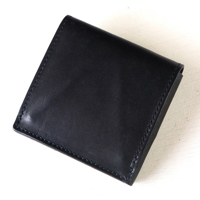 ANNAK Tochigi Leather Compact Bifold Garson Wallet All Leather Black [AK16TA-B0054-BLK] 
