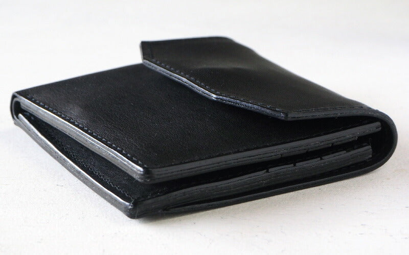 ANNAK Tochigi Leather Compact Bifold Garson Wallet All Leather Black [AK16TA-B0054-BLK] 