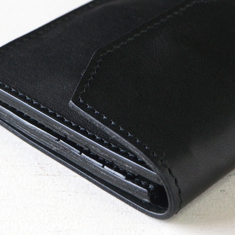 ANNAK Tochigi Leather Compact Bifold Garson Wallet All Leather Black [AK16TA-B0054-BLK] 