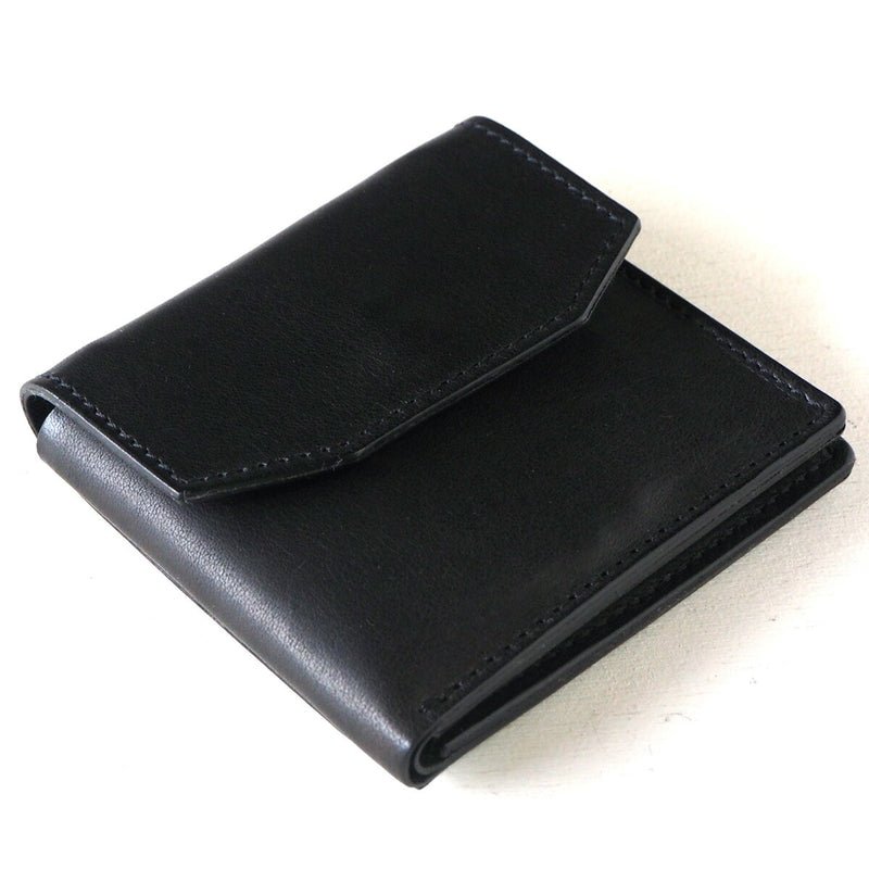 ANNAK Tochigi Leather Compact Bifold Garson Wallet All Leather Black [AK16TA-B0054-BLK] 