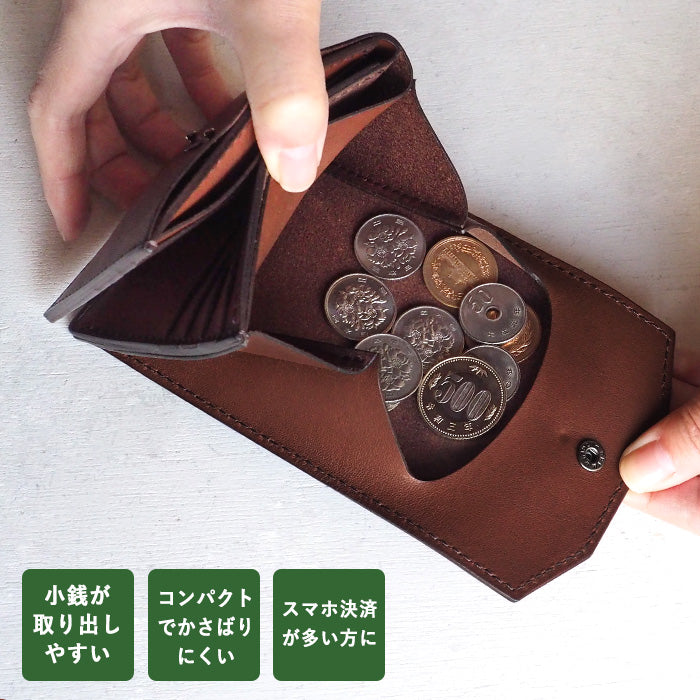 ANNAK Tochigi 皮革 Compact Bifold Garson 錢包 All 皮革 棕色 [AK16TA-B0054-BR] 