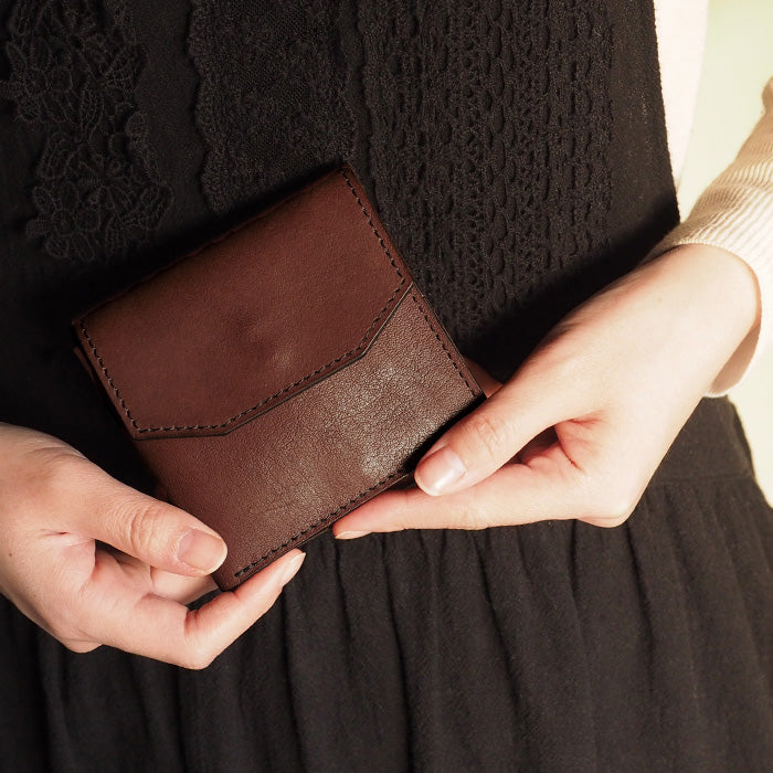 ANNAK Tochigi Leather Compact Bifold Garson Wallet All Leather Brown [AK16TA-B0054-BR] 