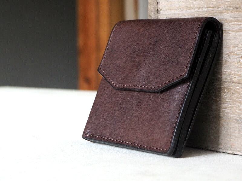 ANNAK Tochigi Leather Compact Bifold Garson Wallet All Leather Dark Brown [AK16TA-B0054-DBR] 