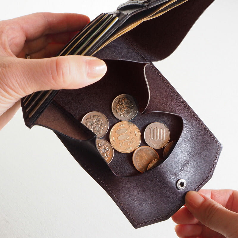 ANNAK Tochigi Leather Compact Bifold Garson Wallet All Leather Dark Brown [AK16TA-B0054-DBR] 