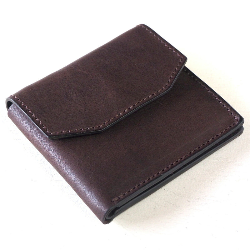 ANNAK Tochigi Leather Compact Bifold Garson Wallet All Leather Dark Brown [AK16TA-B0054-DBR] 