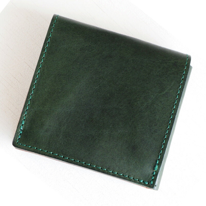 ANNAK Tochigi Leather Compact Bifold Garson Wallet All Leather Green [AK16TA-B0054-GRN] 