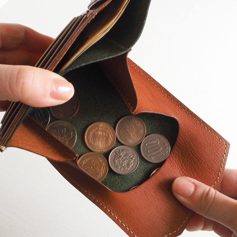 ANNAK Tochigi Leather Compact Bifold Garson Wallet All Leather Green [AK16TA-B0054-GRN] 