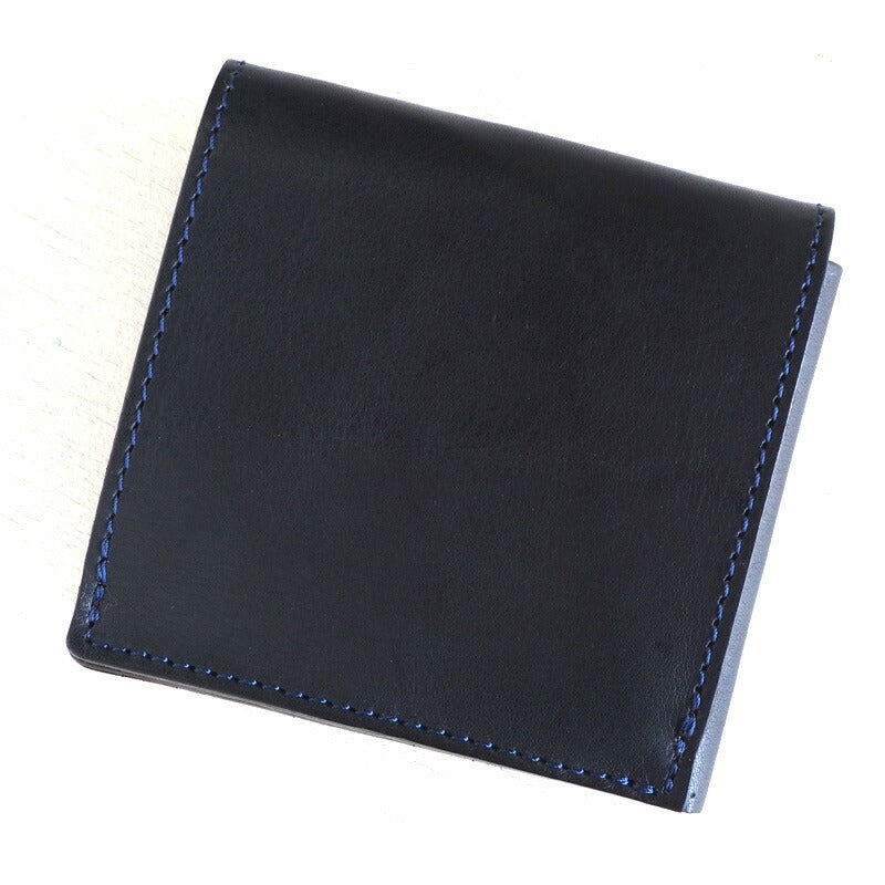 ANNAK Tochigi Leather Compact Bifold Garson Wallet All Leather Navy [AK16TA-B0054-NVY] 