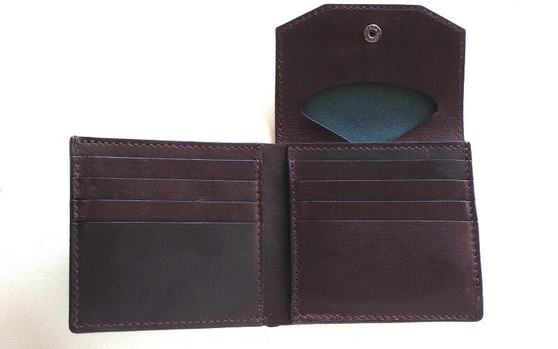 ANNAK Tochigi Leather Compact Bifold Garson Wallet All Leather Navy [AK16TA-B0054-NVY] 
