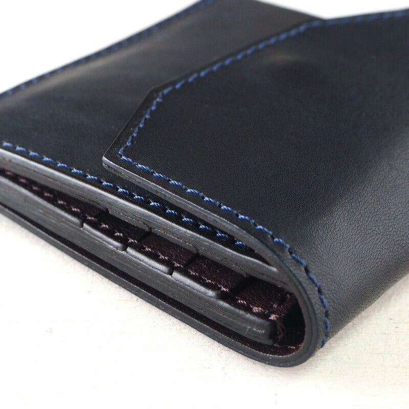 ANNAK Tochigi Leather Compact Bifold Garson Wallet All Leather Navy [AK16TA-B0054-NVY] 