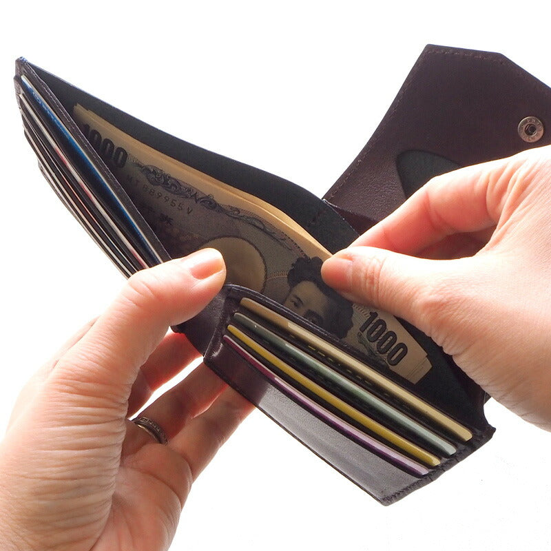 ANNAK Tochigi Leather Compact Bifold Garson Wallet All Leather Navy [AK16TA-B0054-NVY] 