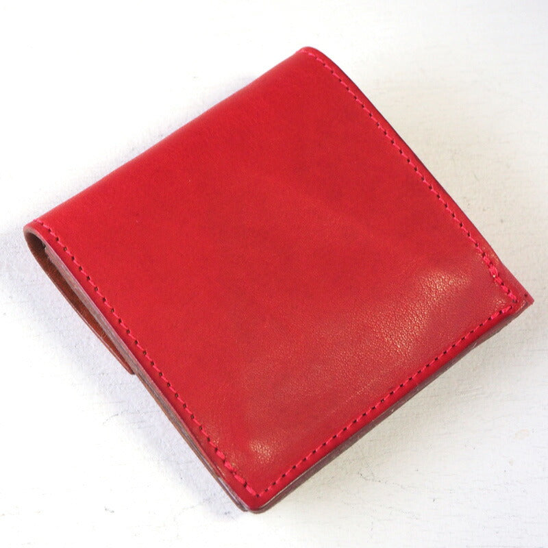 ANNAK(アナック) 栃木レザー コンパクト二つ折り ギャルソンウォレット オールレザー レッド [AK16TA-B0054-RED]