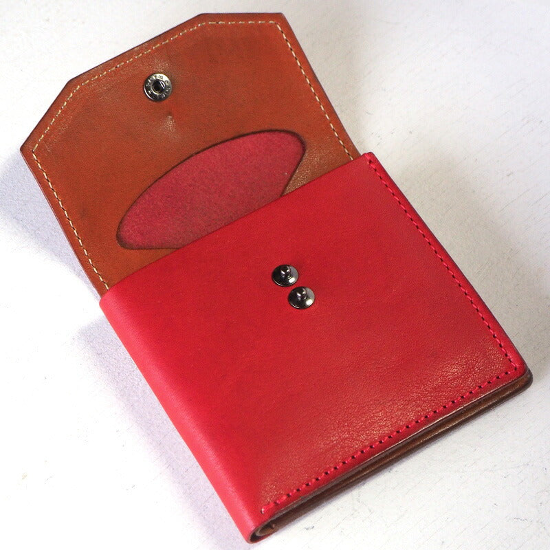 ANNAK(アナック) 栃木レザー コンパクト二つ折り ギャルソンウォレット オールレザー レッド [AK16TA-B0054-RED]