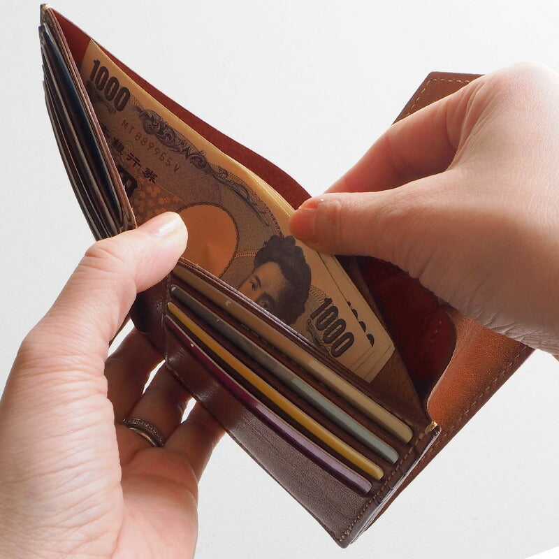 ANNAK(アナック) 栃木レザー コンパクト二つ折り ギャルソンウォレット オールレザー レッド [AK16TA-B0054-RED]