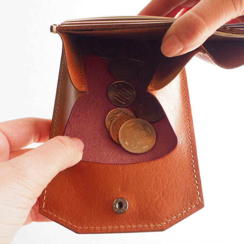 ANNAK(アナック) 栃木レザー コンパクト二つ折り ギャルソンウォレット オールレザー レッド [AK16TA-B0054-RED]