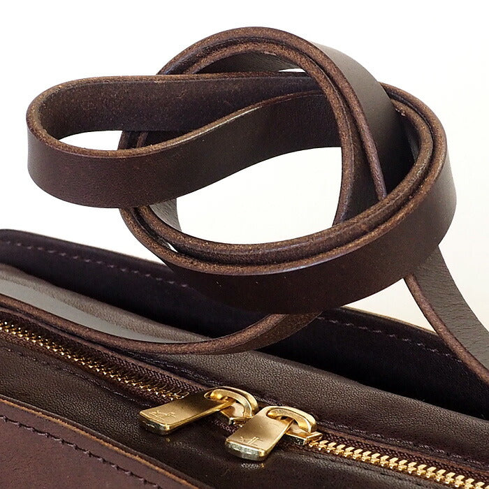 ANNAK（アナック） あおりポケット付き ショルダーバッグ 栃木レザー ウォッシュドレザー ダークブラウン [AK18TA-A0004-DBR]